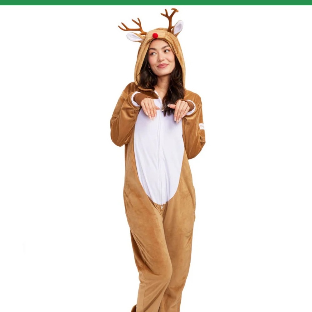 Tipsy Elves Reindeer Costume WOMEN'S RUDOLPH JUMPSUIT Halloween Christmas Medium - Picture 5 of 11